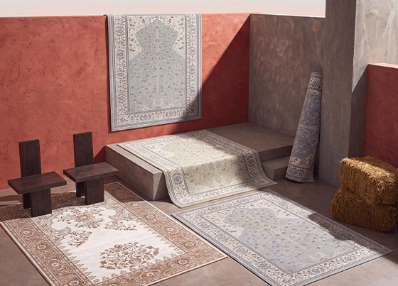 Mystic  Prayer Rug: Elegant Machine-Made Prayer Rugs with Refined Classical Designs and Soft Tones